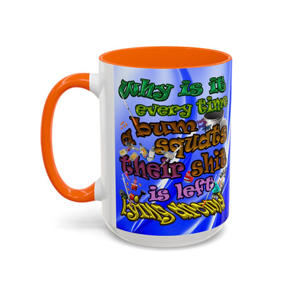the bum's shit - Accent Mug (blue-white wave)