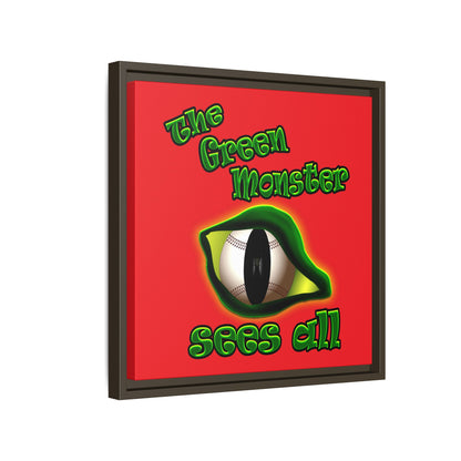 green monster - framed canvas art (red)