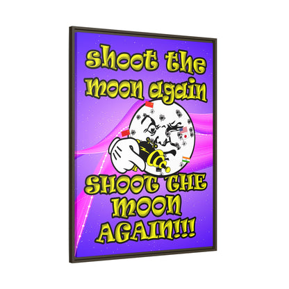 shoot the moon again - framed canvas art (purple-pink wave)
