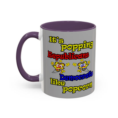 popping like popcorn - Accent Mug (light grey)