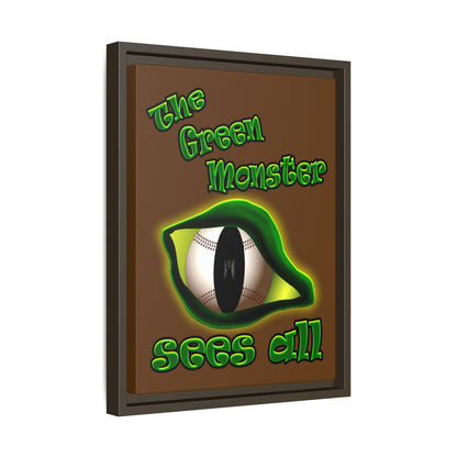 green monster - framed canvas art (brown)