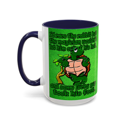 turtle race - Accent Mug (green turf)