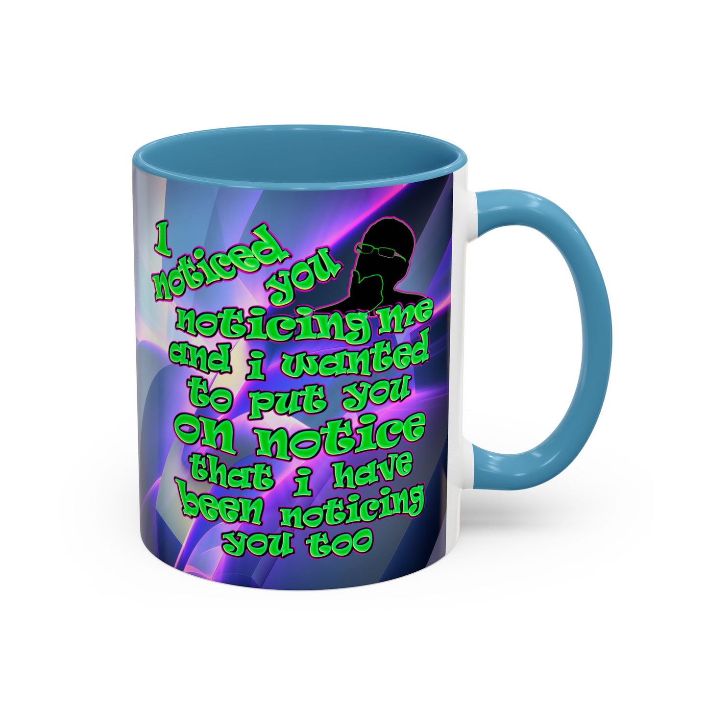 noticed you noticing - Accent Mug (grey-pink wave)