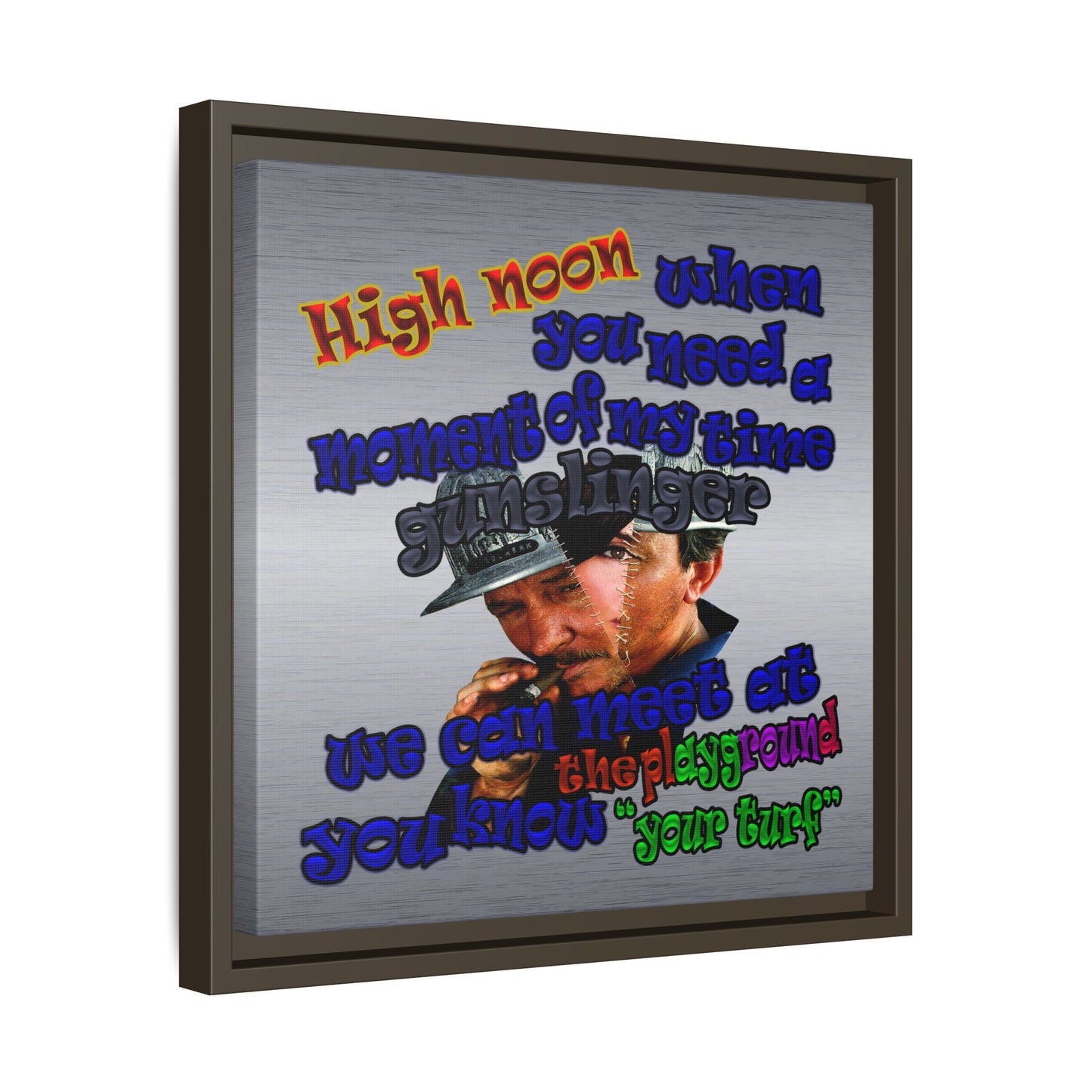 high noon - framed canvas art (brushed nickel)