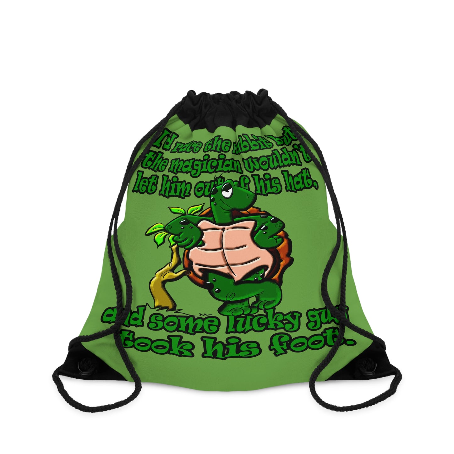 turtle race - Drawstring Bag (green)