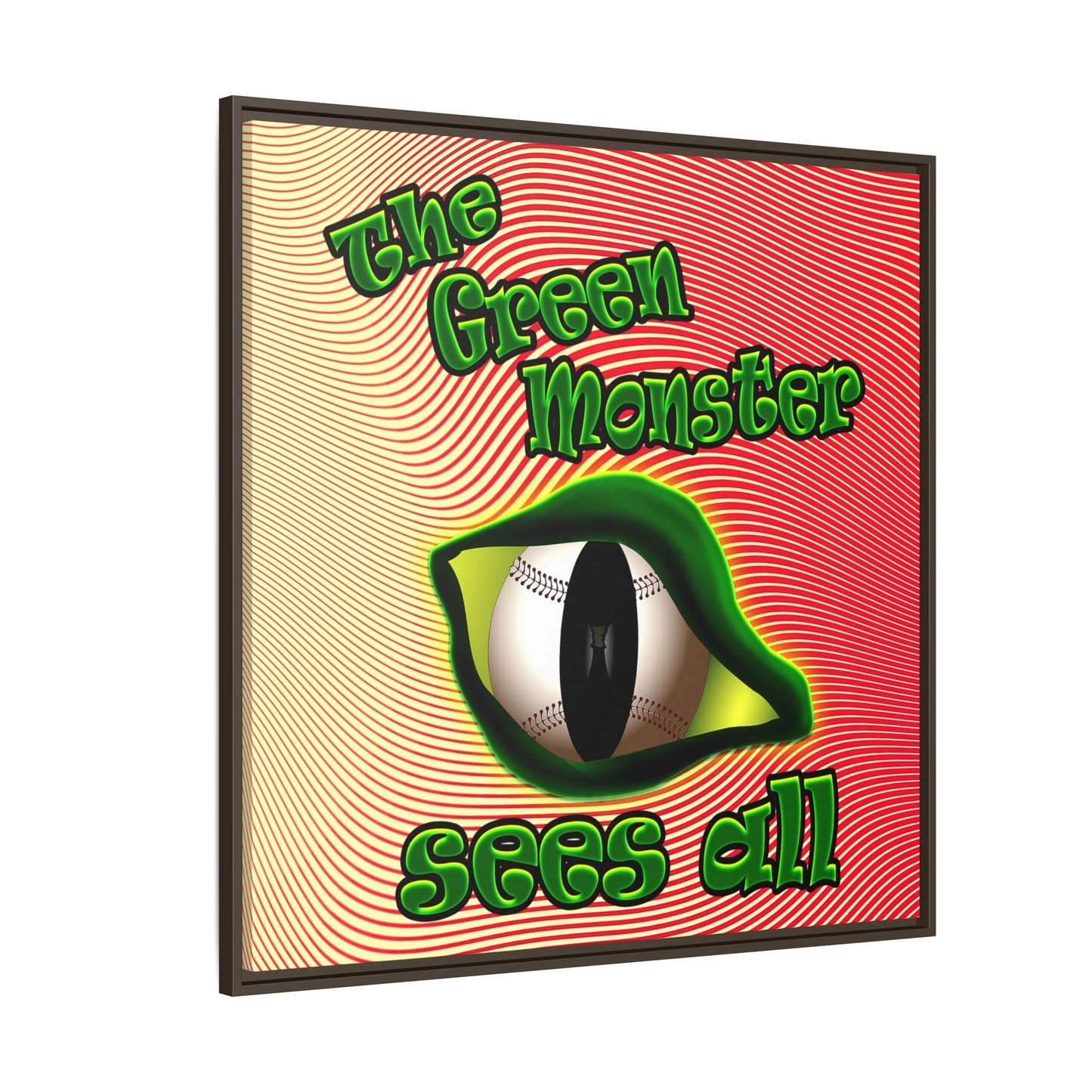 green monster - framed canvas art (yellow-orange wave)