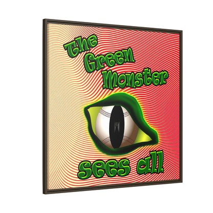 green monster - framed canvas art (yellow-orange wave)