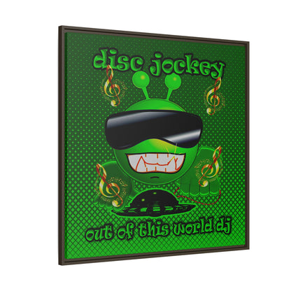 disc jockey - framed canvas art (logo green)