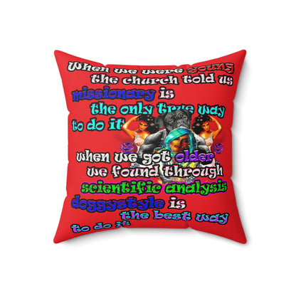 doggystyle - Faux Suede Square Pillow - (red)
