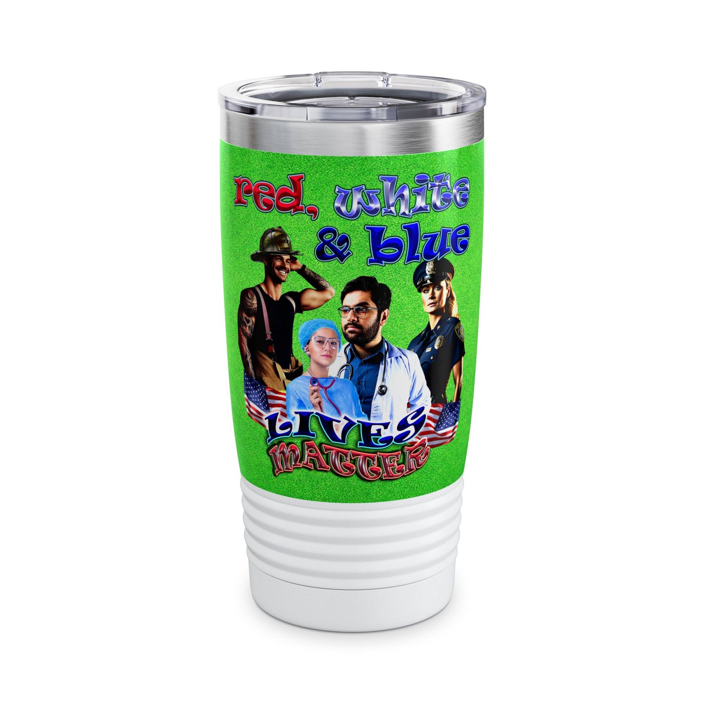 rw&b lives matter - Ringneck Tumbler, 20oz (green turf)