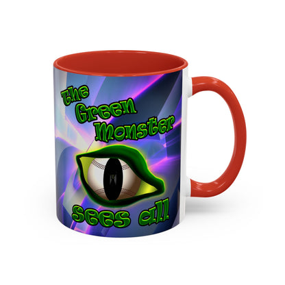 green monster - Accent Mug (grey-pink wave)