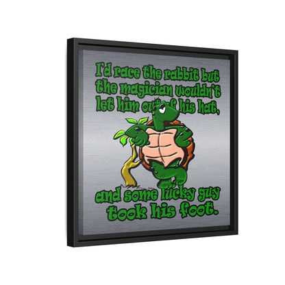 turtle race - framed canvas art (brushed nickel)
