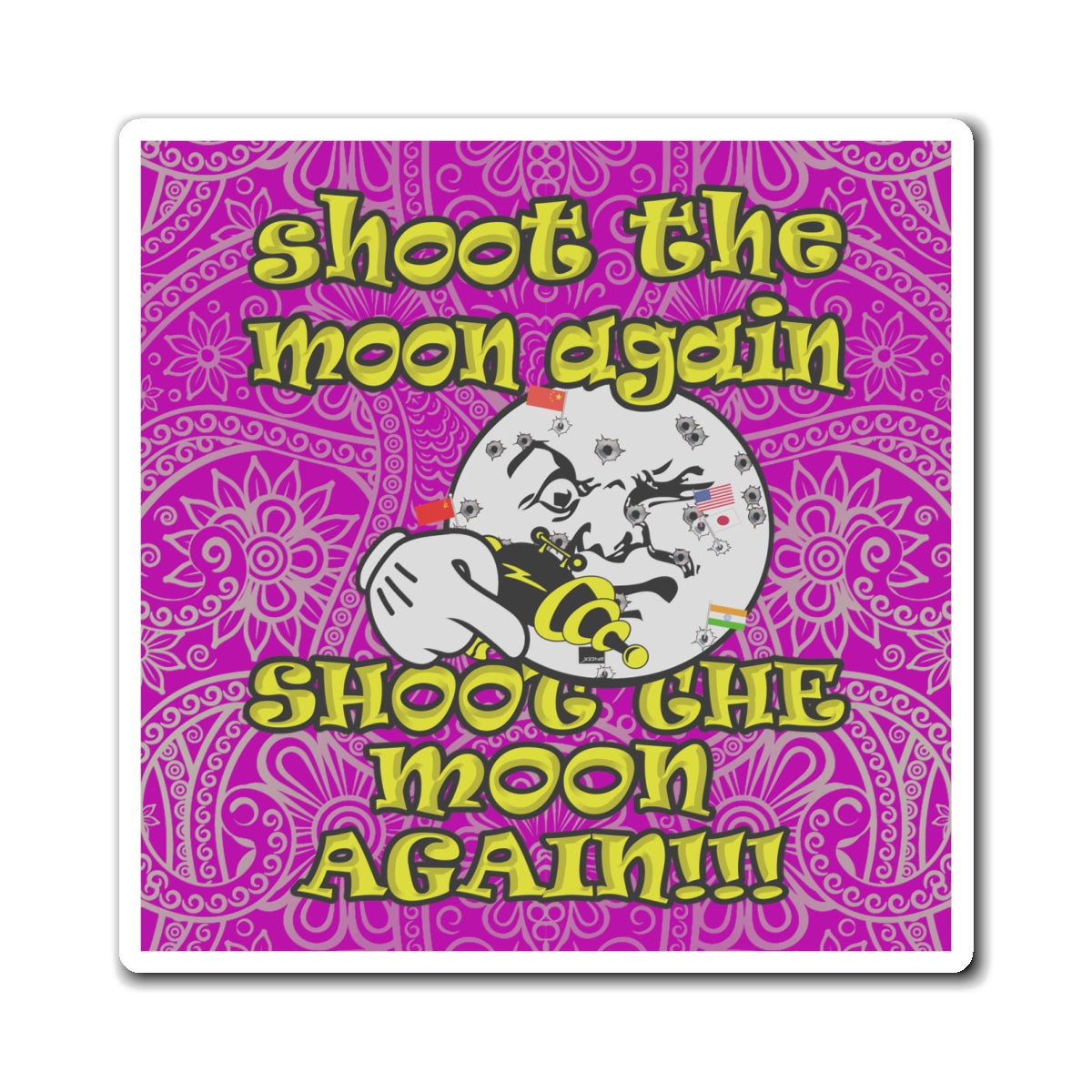 shoot the moon again - Magnets - (pink swirl)