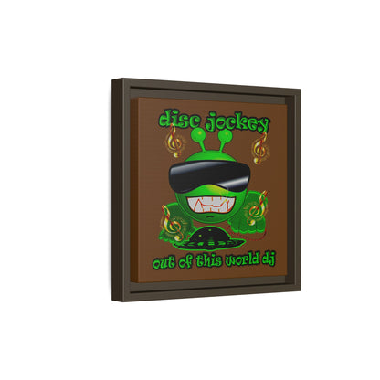 disc jockey - framed canvas art (brown)
