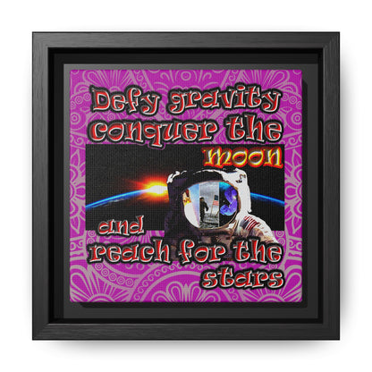 defy conquer reach - framed canvas art (pink swirl)