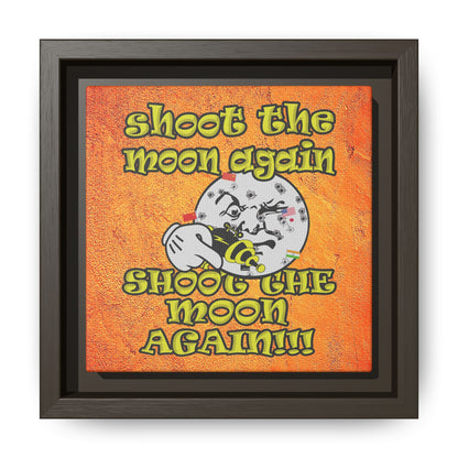 shoot the moon again - framed canvas art (burnt orange)