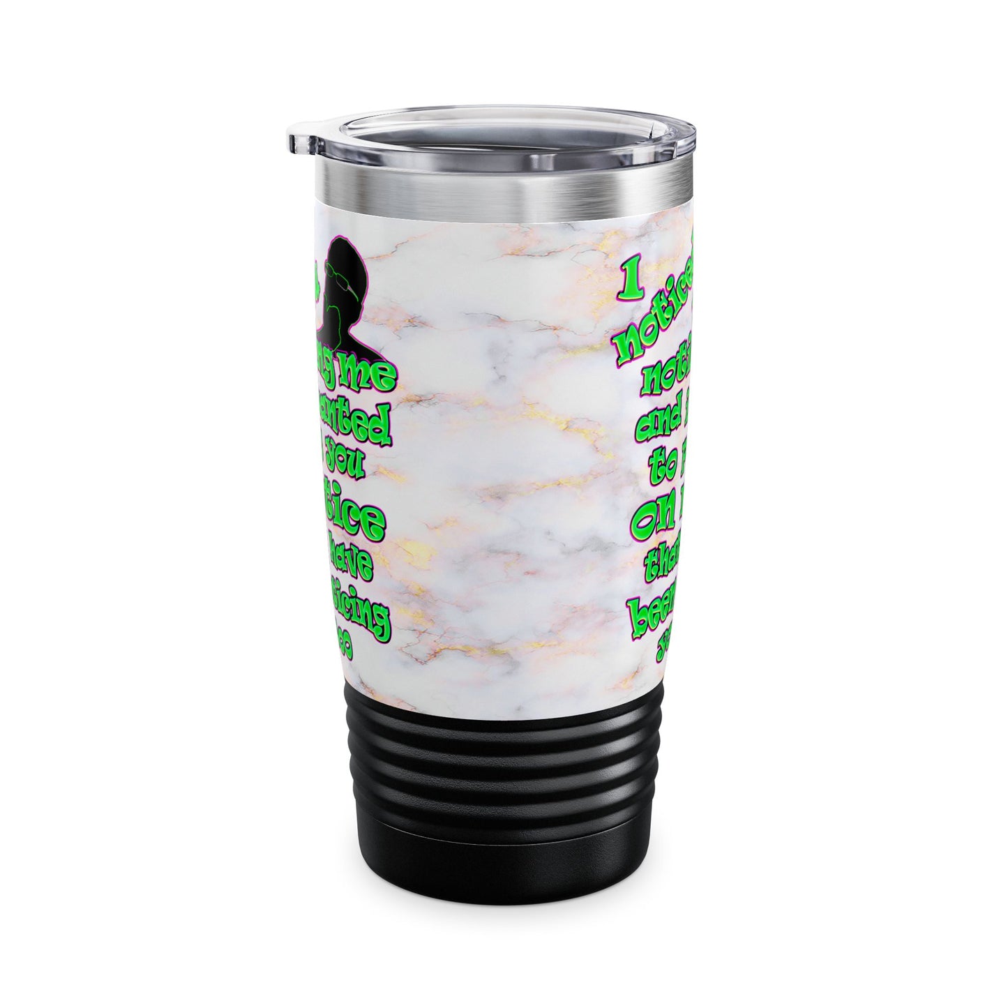 noticed you noticing - Ringneck Tumbler, 20oz (white marble)