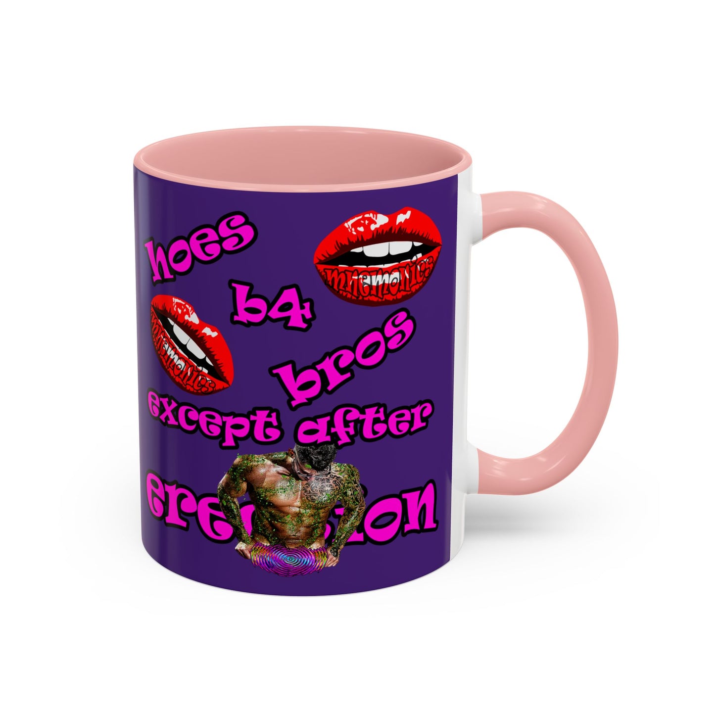 hoes b4 bros - Accent Mug (purple)