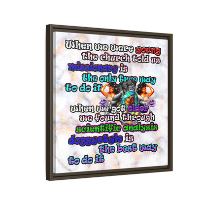 doggystyle - framed canvas art (white marble)