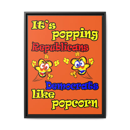 popping like popcorn - framed canvas art (orange)