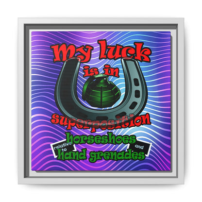 my luck - framed canvas art (purple wave)