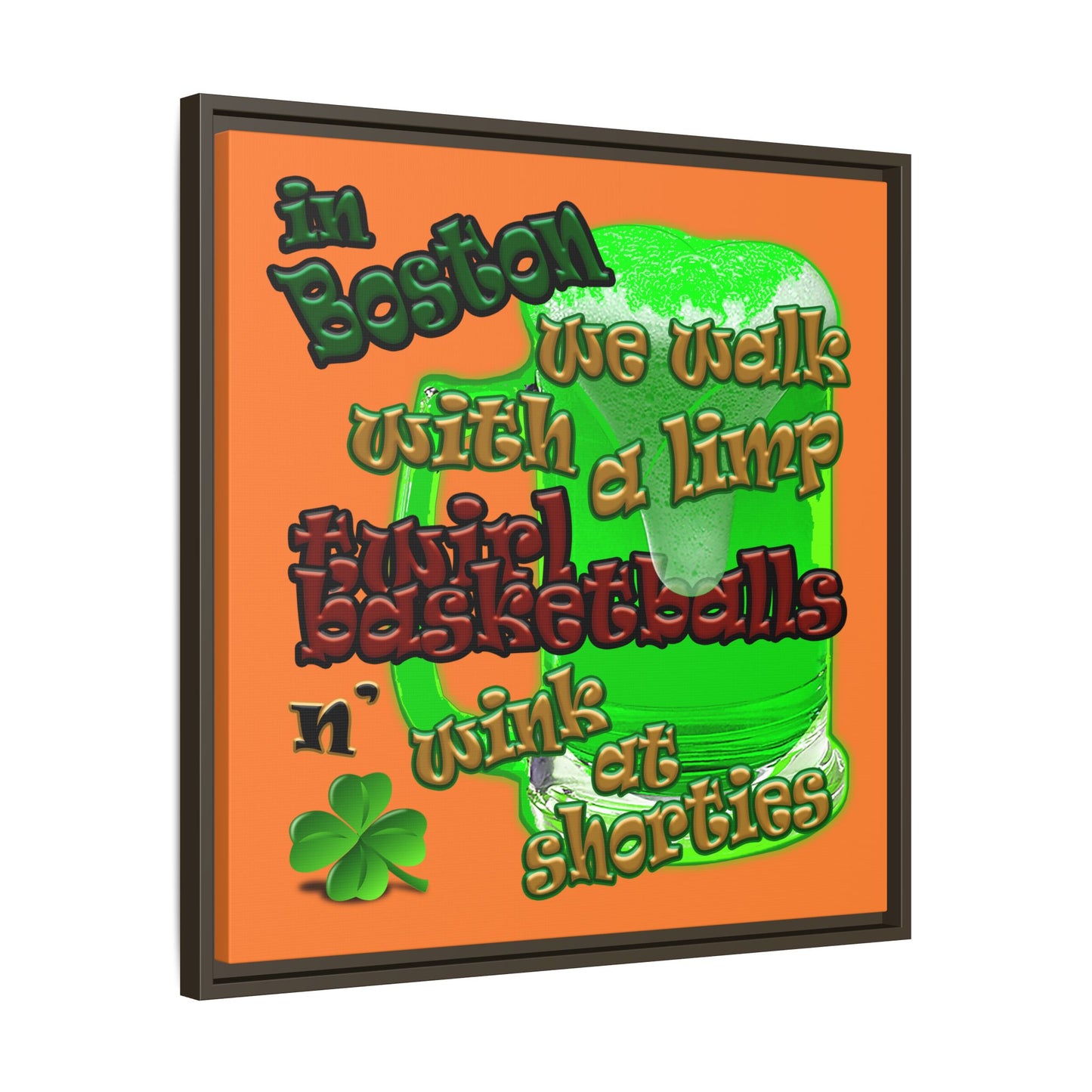 celtics logo - framed canvas art (crusta)