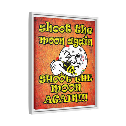 shoot the moon again - framed canvas art (burnt orange)