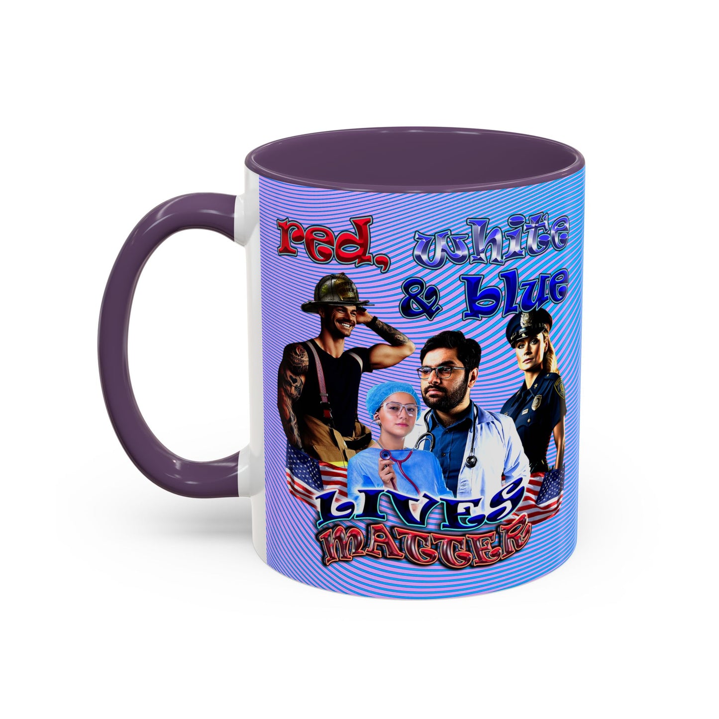 rw&b lives matter - Accent Mug (light blue-purple wave)