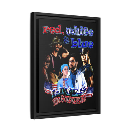 rw&b lives matter - framed canvas art (black)