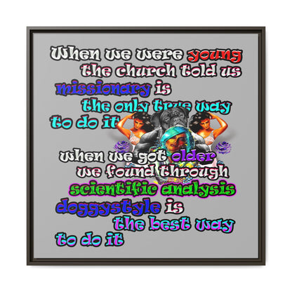 doggystyle - framed canvas art (light grey)