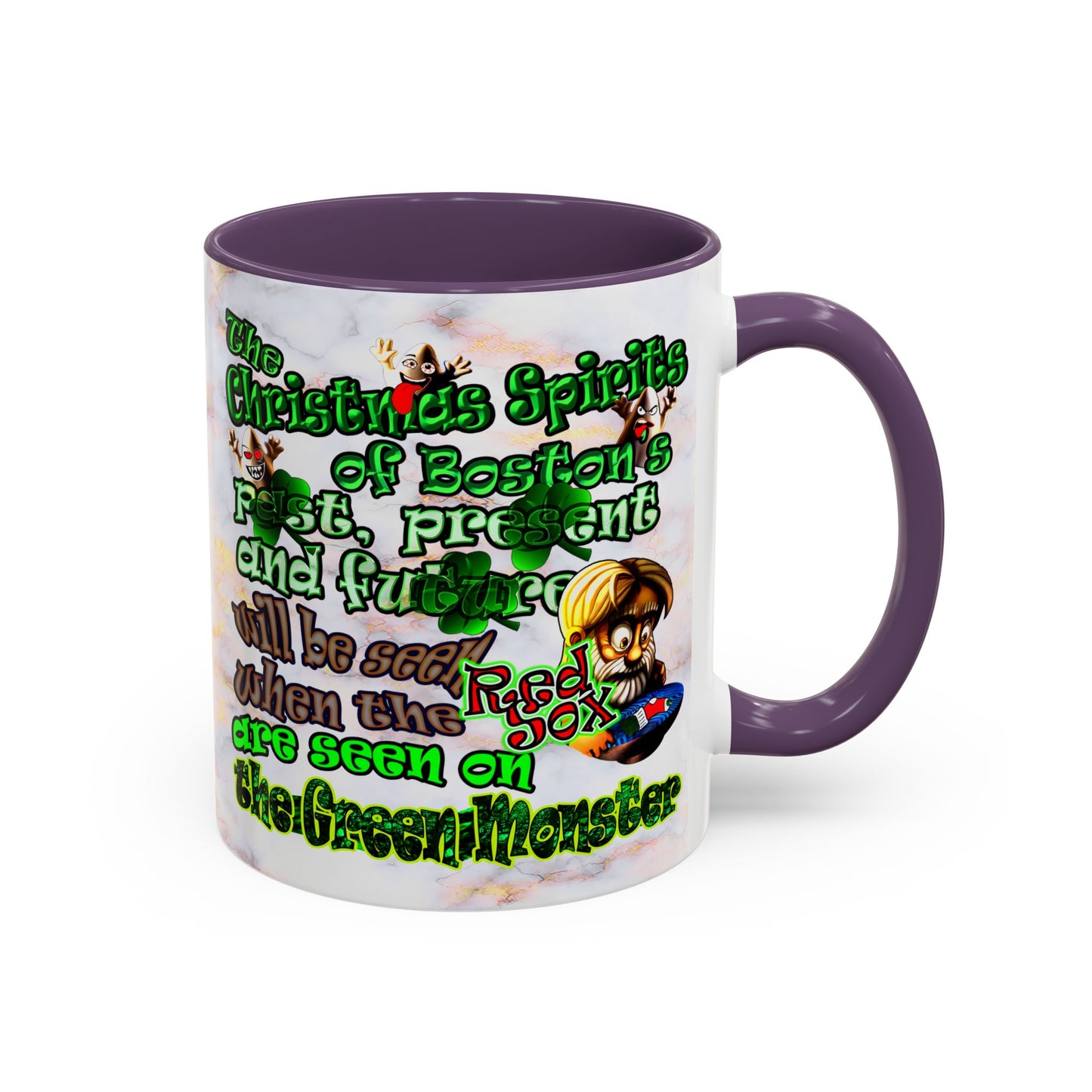 christmas spirits of boston - Accent Mug (white marble)