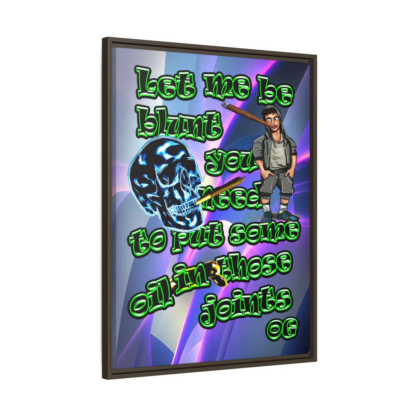 og - framed canvas art (grey-pink wave)