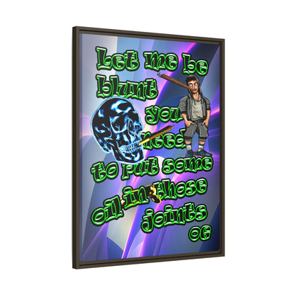 og - framed canvas art (grey-pink wave)