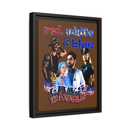 rw&b lives matter - framed canvas art (brown)