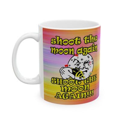shoot the moon again - White Mug (color blur)