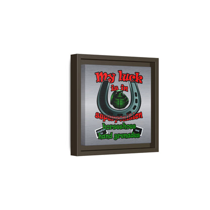 my luck - framed canvas art (brushed nickel)