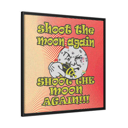 shoot the moon again - framed canvas art (yellow-orange wave)