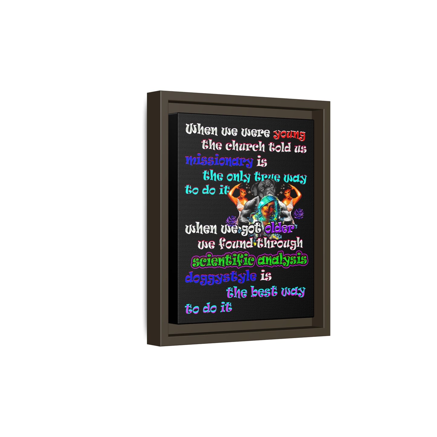 doggystyle - framed canvas art (black)