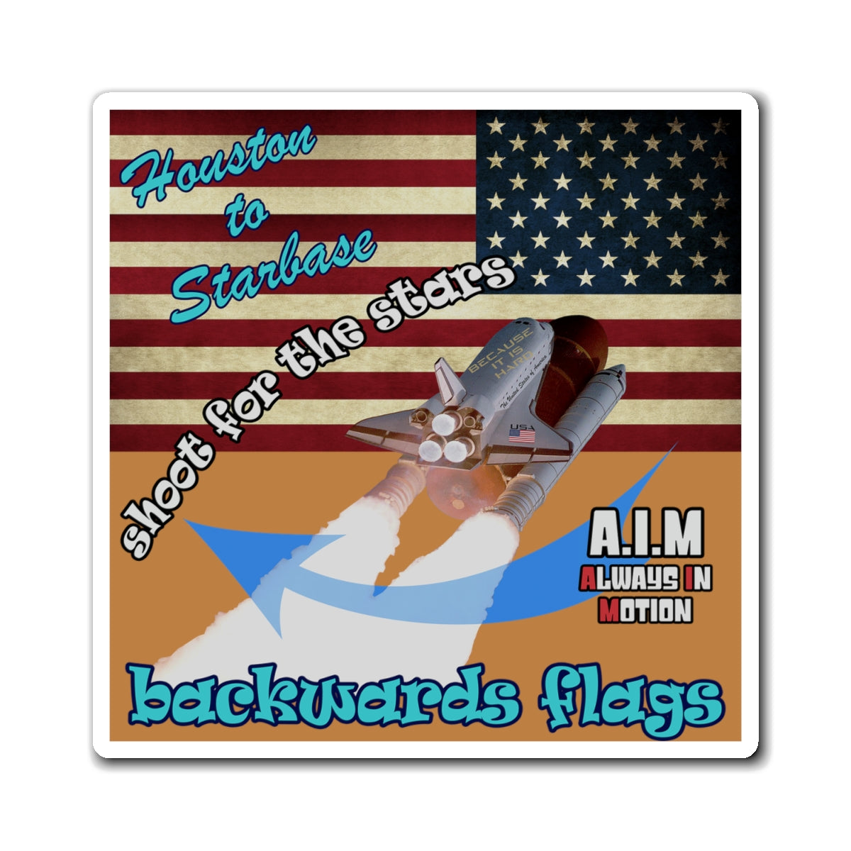 shoot for the stars - Magnets - (light brown)