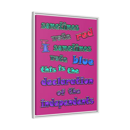 declaration of the independents - framed canvas art (pink)