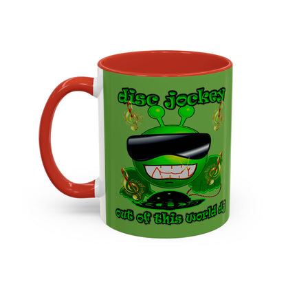 disc jockey - Accent Mug (green)