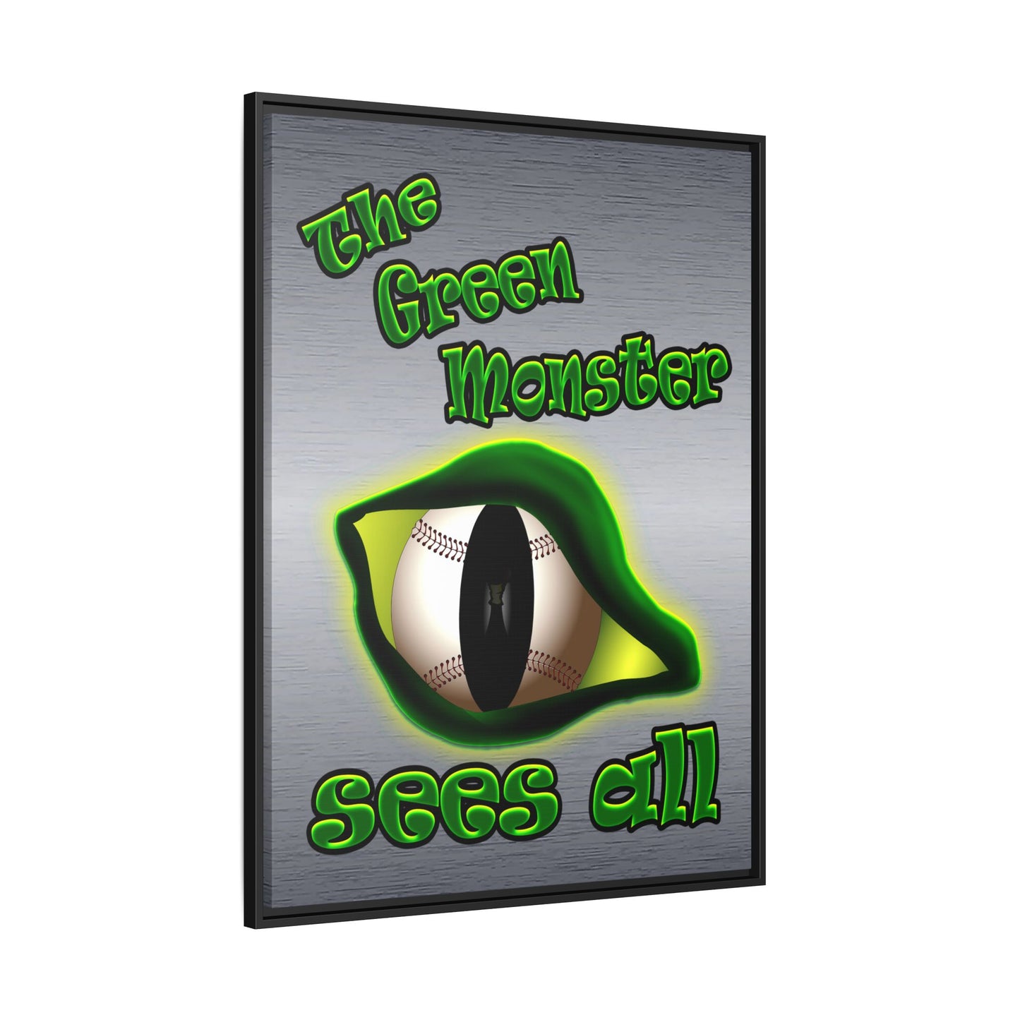 green monster - framed canvas art (brushed nickel)