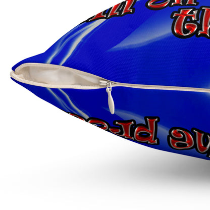 schrodinger's cat - Spun Polyester Square Pillow - (blue-white wave)
