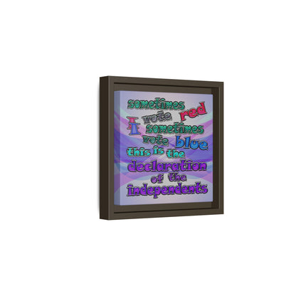 declaration of the independents - framed canvas art (light blue-pink wave)