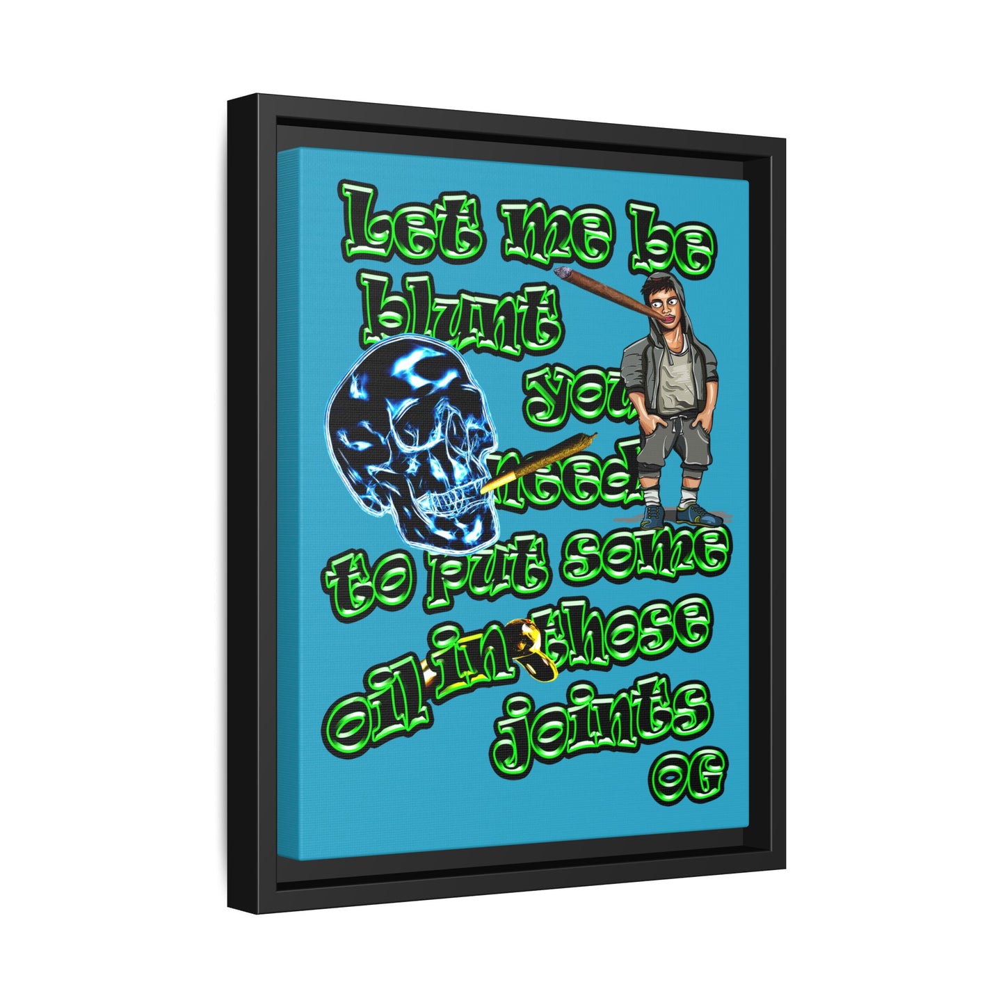 og - framed canvas art (turquoise)