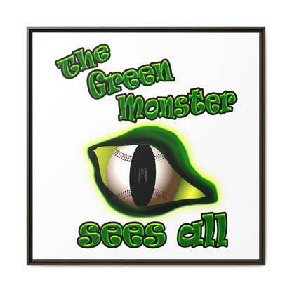 green monster - framed canvas art (white)