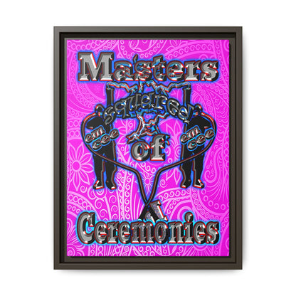 em cee squared - framed canvas art (pink swirl)