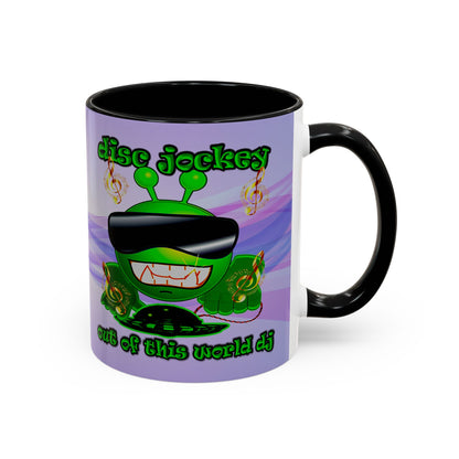 disc jockey - Accent Mug (light blue-pink wave)