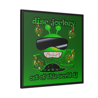 disc jockey - framed canvas art (logo green)