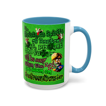 christmas spirits of boston - Accent Mug (green turf)